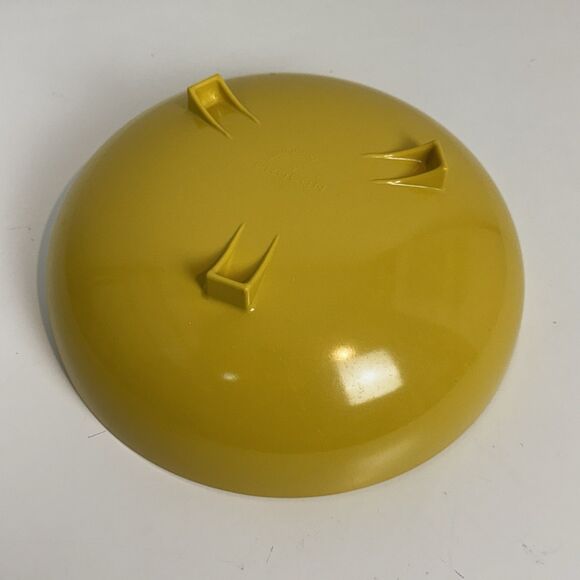 Vintage Mid-Century Prolon Melmac Footed Serving Bowl MCM Yellow - Picture 3 of 6